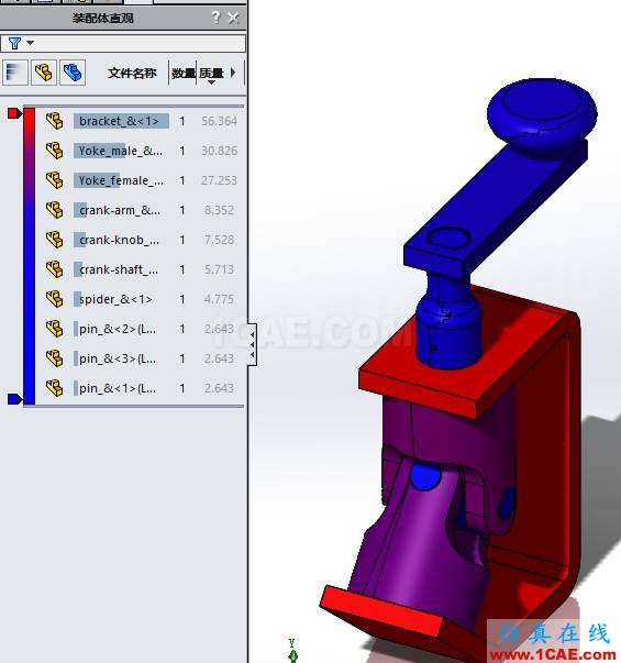 SOLIDWORKS裝配體中快速更改所有零件顏色solidworks simulation培訓(xùn)教程圖片3