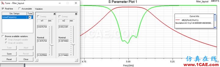 HFSS案例實時調諧（Tuning）仿真Circuit+HFSSHFSS結果圖片15