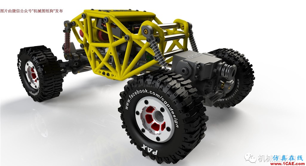 【RC遙控車(chē)】遙控大腳攀爬模型車(chē)3D圖紙 SOLIDWORKS設(shè)計(jì)solidworks simulation分析案例圖片4