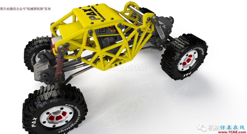 【RC遙控車(chē)】遙控大腳攀爬模型車(chē)3D圖紙 SOLIDWORKS設(shè)計(jì)solidworks simulation分析案例圖片3