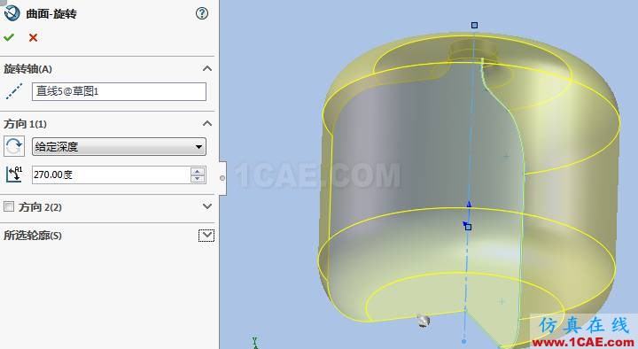 Solidworks曲面教程-旋轉(zhuǎn)曲面solidworks simulation應用技術圖片3