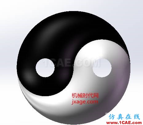 SolidWorks如何通過(guò)掃描創(chuàng)建太極圖？solidworks仿真分析圖片15